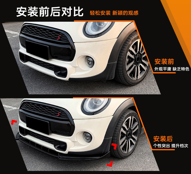 Suitable for Mini Cooper S Jcw F55 F56 F57 2014-2021 Front Lip and Front Spoiler Exterior Modification