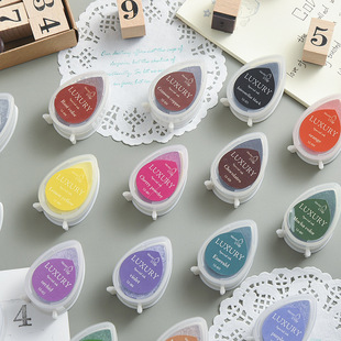 Special ink 24 color water drop big red printing table diary rubber seal companion children handwritten newspaper painting inkpad