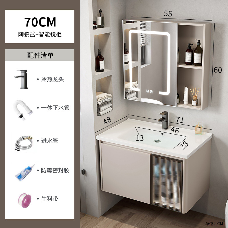 Espacio de aluminio cuarto de baño combinación Hotel Roca Placa de lavado integrado mesa de lavado baño lavabo cuenca transfronteriza