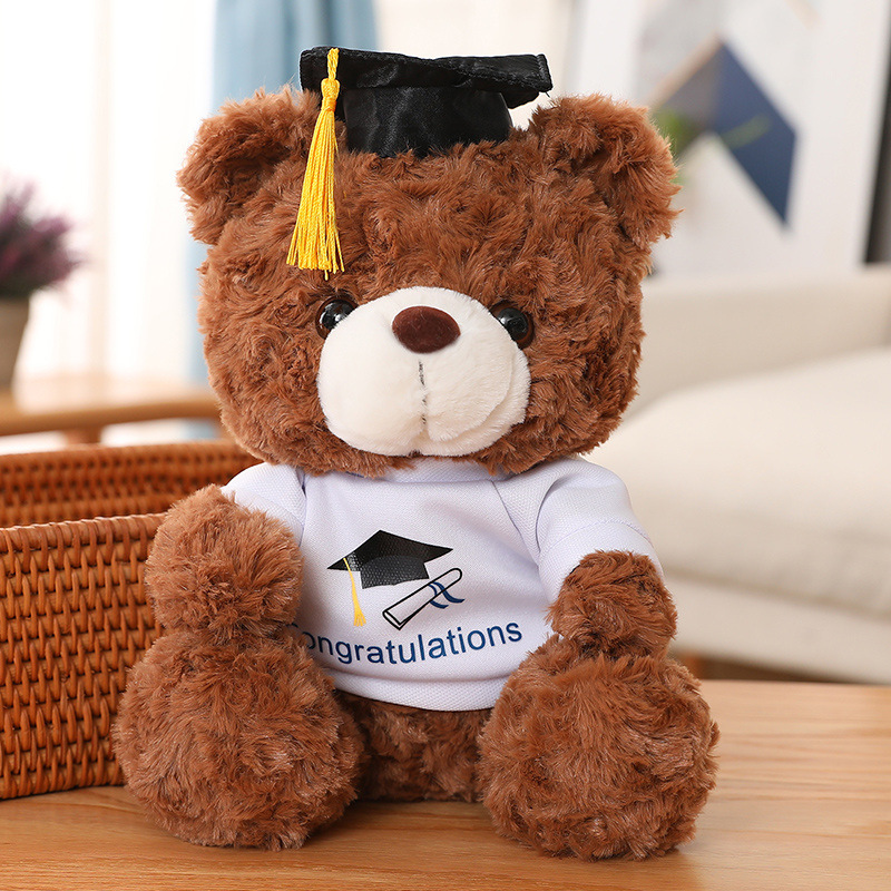 Doctor sombrero oso muñeca doctor oso de peluche de juguete graduación oso muñeca graduación temporada regalo logo