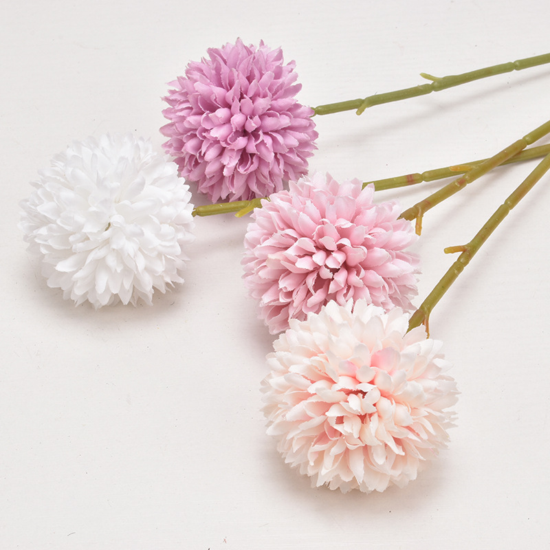 仿真小球菊 蒲公英仿真花家居客廳裝飾絹花假花 單支非洲乒乓球菊