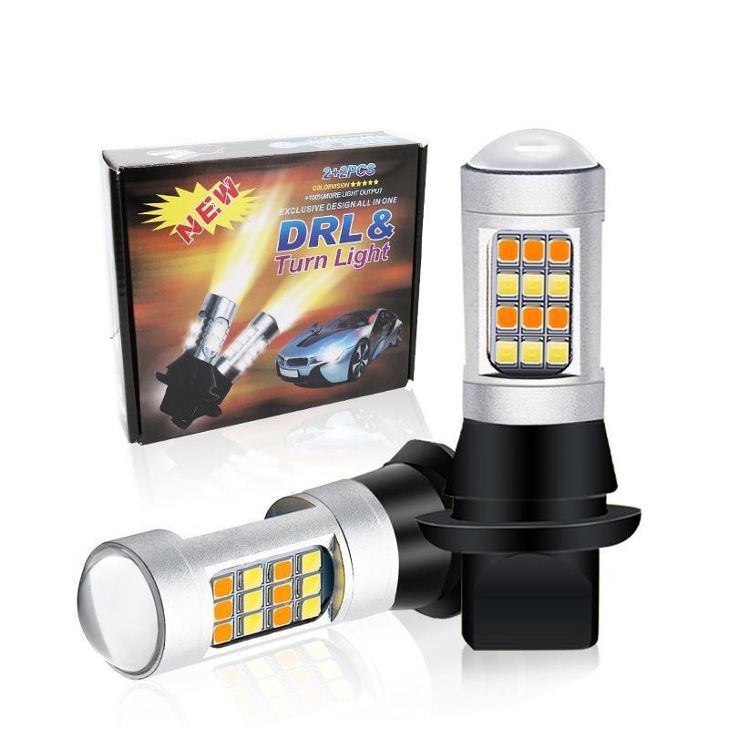 Auto LED luz de dirección 1156 T20 con luz diurna integral bicolor decodificación universal estroboscopia