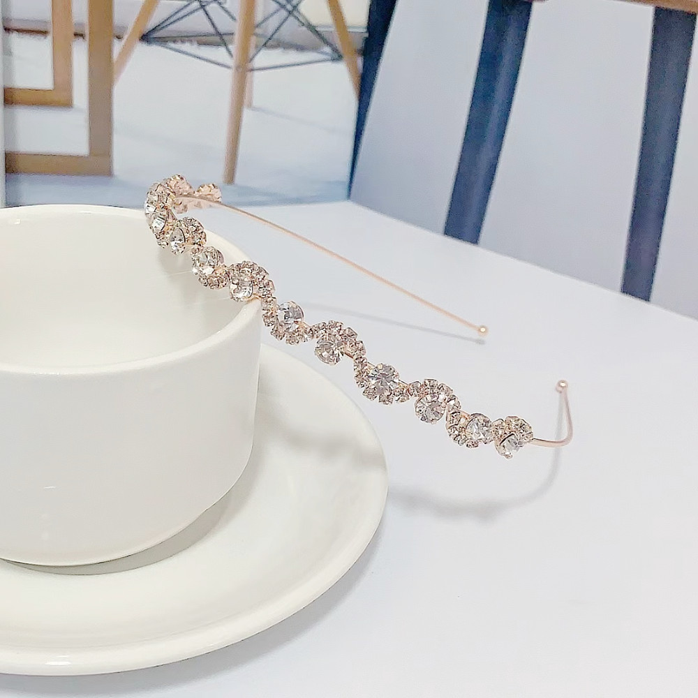 Corea del Sur retro francés rhinestone diadema hembra versátil fuera de hadas Super Hada Socialite diadema Internet celebridad exquisita