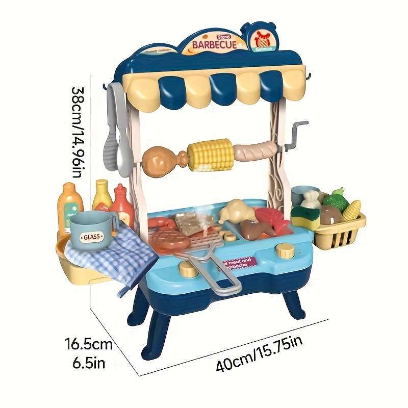 Mini cocina transfronteriza iluminación spray cocinar juguetes caseros sonidos y ópticos juguetes para niños parrilla de barbacoa