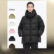 【白月光】商场同款江*25冬新品连帽羽绒服女三色中长款