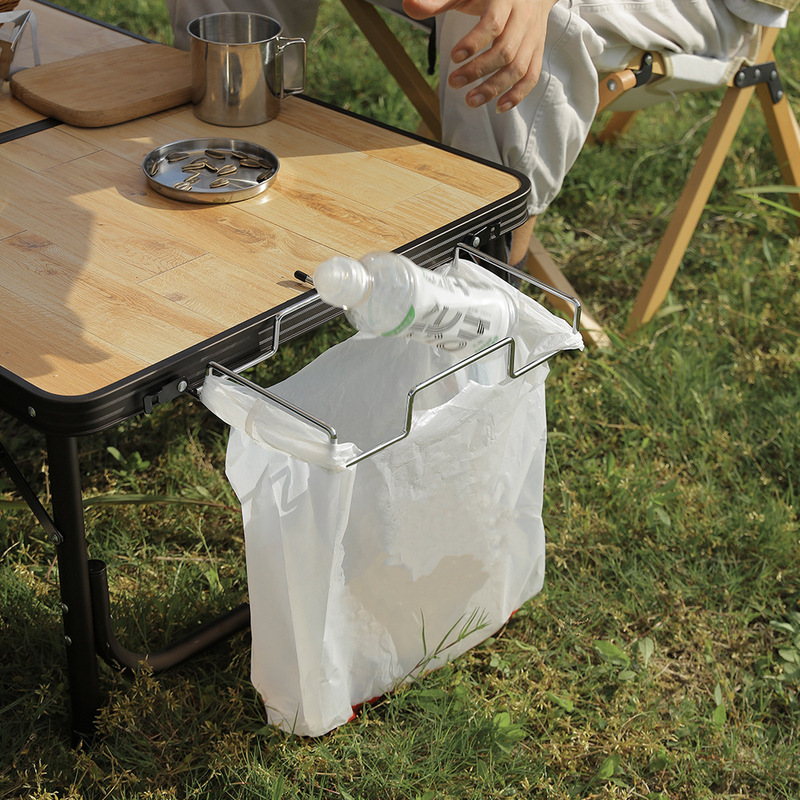 Outdoor garbage rack kitchen rack bucket dormitory student table dormitory upper bed camping storage garbage bag hanging bracket