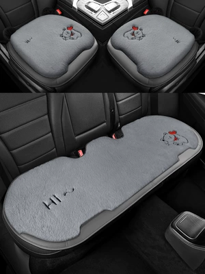 Cushion Monolithic Cartoon Plush Elevated – Wool pad - square-pad-texture-gray-three-piece-set