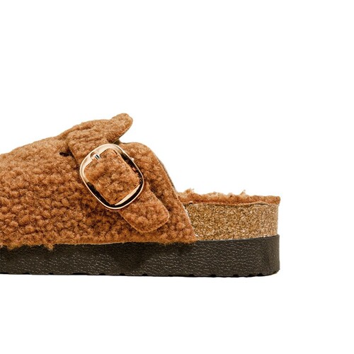 Fur slippers, women's outer wear, Teddy roll, plush Birken, winter cashmere, warm Birken shoes, cotton sandals, upgradeable