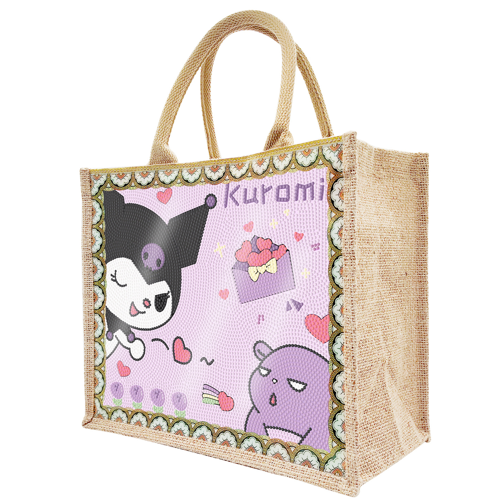 Accesorios para pintura con diamantes, bolsa de lona DIY para pintura con diamantes, bolsa ecológica con diseño de dibujos animados de Harry Potter, con base reemplazable.