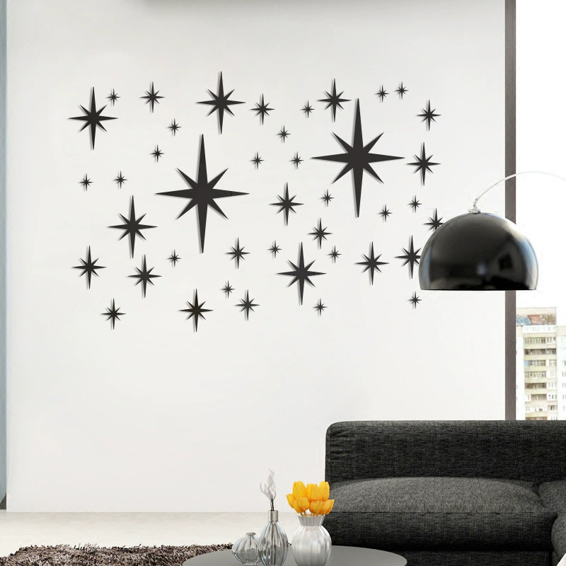 Восьмиугольная звезда 42 из 84 комбинированных зеркальных настенных наклеек заводской магазин