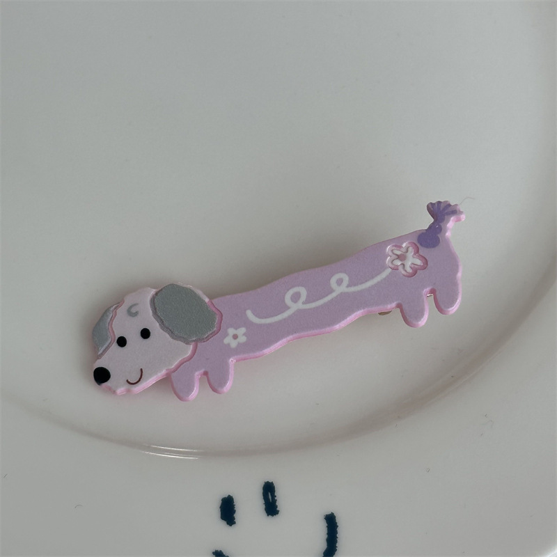 Forcina per capelli a forma di cucciolo, dolce, ragazza dei cartoni animati, a forma di cuore, a forma di becco d'anatra, lunga, con frangia, fermaglio per capelli spezzati, accessori per capelli Nuovo_voghion.com