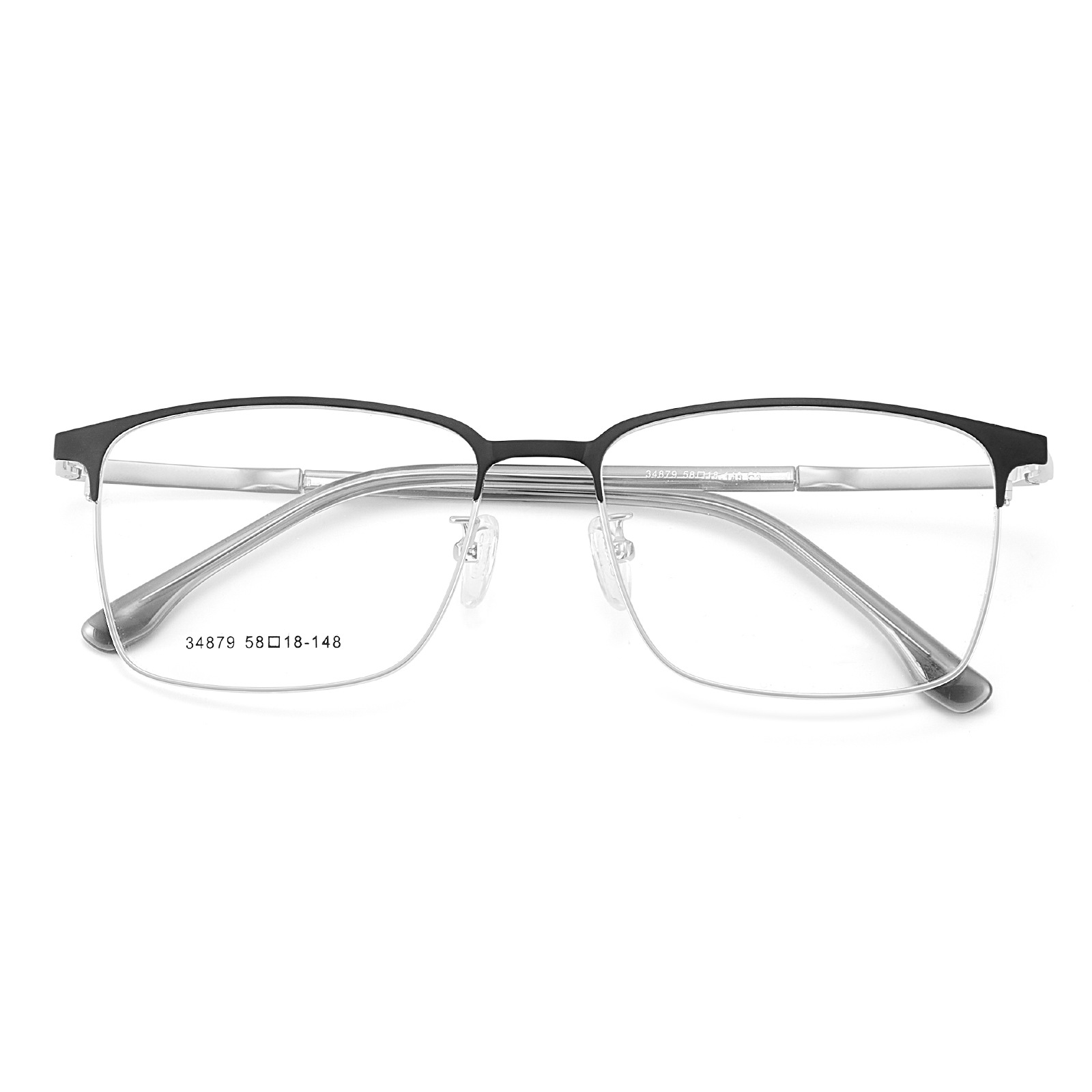 El marco cuadrado de aleación simple para hombres de cara grande se puede equipar con montura de gafas de miopía, marco de espejo literario ultraligero para estudiantes, Danyang al por mayor