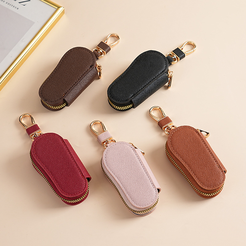 Bolsa de llaves pu transfronterizas para hombres de color sólido estilo coreano para hombres y mujeres bolsas de llaves de automóviles universales