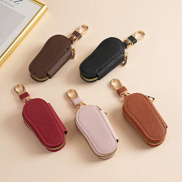 Cross-border men's PU key bag solid color Korean men's and women's car key protective case universal key bag