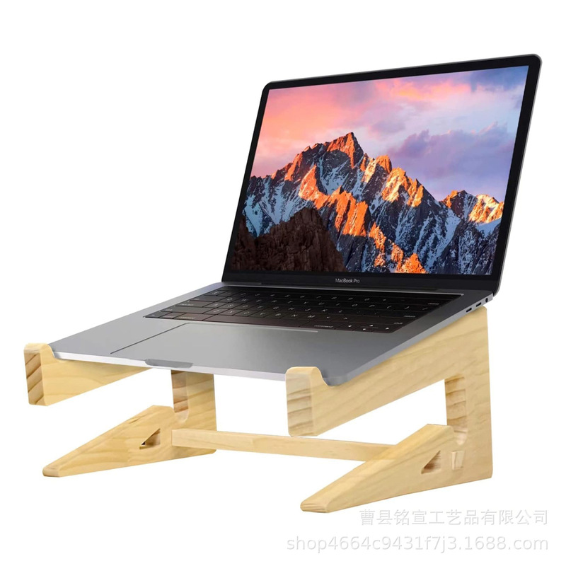 Wooden Laptop Stand Desktop Vertical Laptop Display Stand Heat Dissipation Base Cervical Bracket