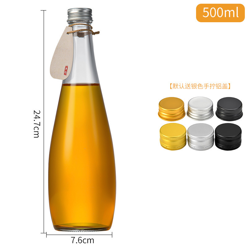 卸売厚みのあるつや消しミネラルウォーターボトル透明ガラスボトル蓋付き密封ジュースソーダ飲料ボトル|undefined