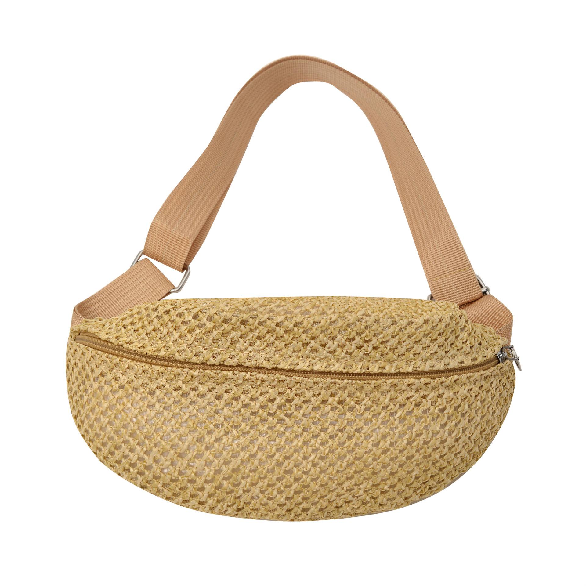 Bolso de paja para mujeres 2026 nueva moda de verano de moda versátil de un solo hombro playa trenzado bolso de pecho casual para mujeres