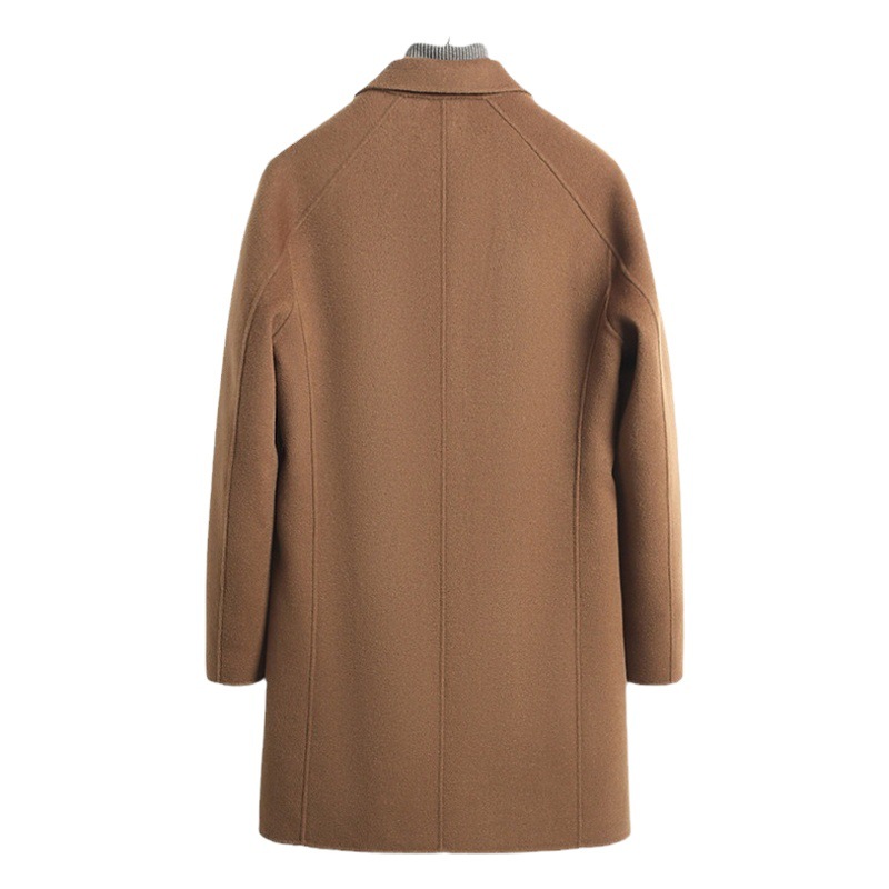 Abrigo de lana 100% peinada abrigo de lana slim-fit de gama alta hecho a mano sin cachemira abrigo para hombres al por mayor