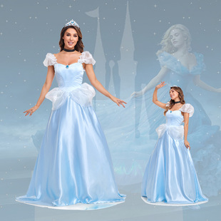 Foreign Trade European and American Amazon Halloween Cos Cinderella Princess Sissi Dress Stage Role Play Costume