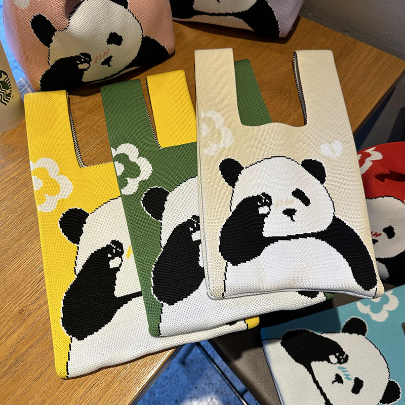 Bolsas de mano, bolsas de regalo de panda, bolsas de regalo de cumpleaños, bolsas prácticas al por mayor.