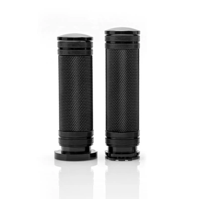 Motorcycle accessories suitable for Harley XL883 1200 X48 72 modified retro CNC 25mm handlebar grips (Motorcycle Handle Cover) - black
