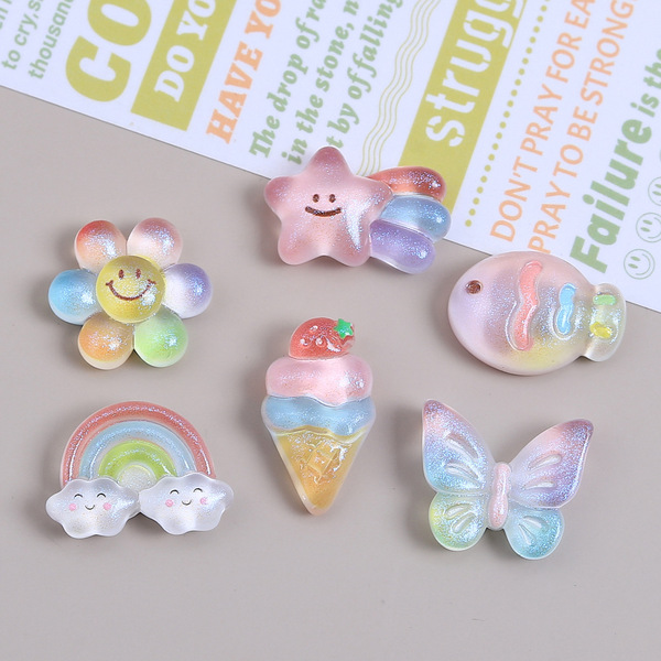 Cartoon rainbow creative cream accessory handmade