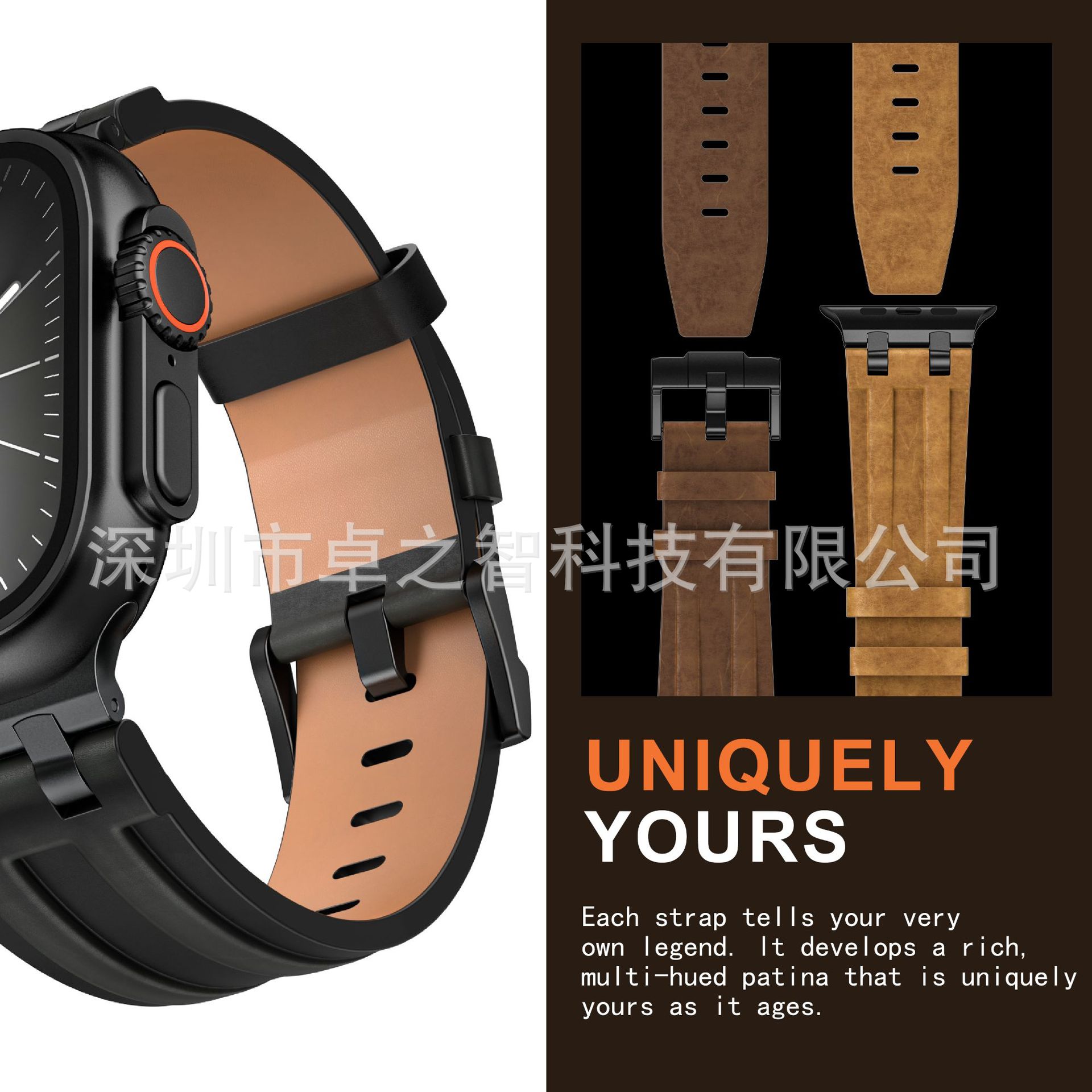 Apple s11 crazy horse leather smart watch strap is suitable for…