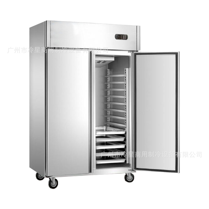 大双门冷冻烤盘饼盘冷柜不锈钢商用-22度速冻单大门冰箱110V60HZ