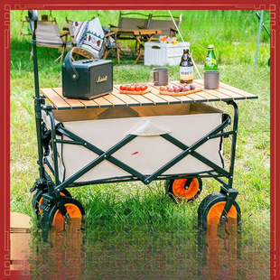 Camping Trolley Outdoor Folding Travel Camping Trolley Picnic Cart Stall Camp Car Picnic Equipment Wholesale