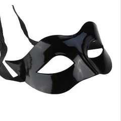 Halloween props masquerade advertising men's half-face mask adult catwalk performance simple black eye mask