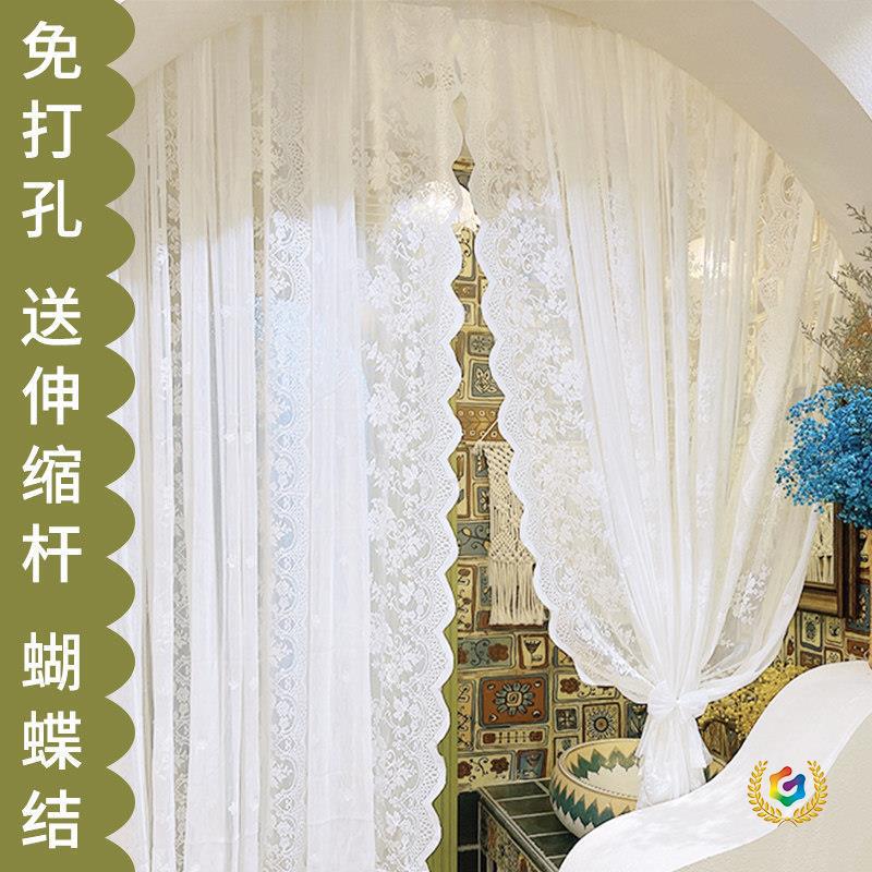 Lace Door Curtain, No-Drill Entryway Curtain, Archway Partition Sheer Curtain, French-Style Bedroom Window Curtain Lace Door Curtain, No-Drill Entryway Curtain, Archway Partition Sheer Curtain, French-Style Bedroom Window Curtain
