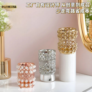 New Patent Lace Cosmetic Brush Storage Container Fashion Pearl Pen Sorting Box Multifunctional Study Desktop Pen Container