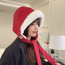 新款一帽两用可当包包保暖护耳帽子女冬季韩版加绒加厚滑雪棉帽