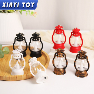 Retro European Swing Candlelight Wind Lantern Horse Lantern Ornaments Camping Style Satchel Night Light ins Bedroom led Decorative Atmosphere Light