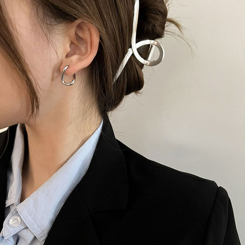 Design sense irregular hoop earrings women's earrings new style simple light luxury niche earrings