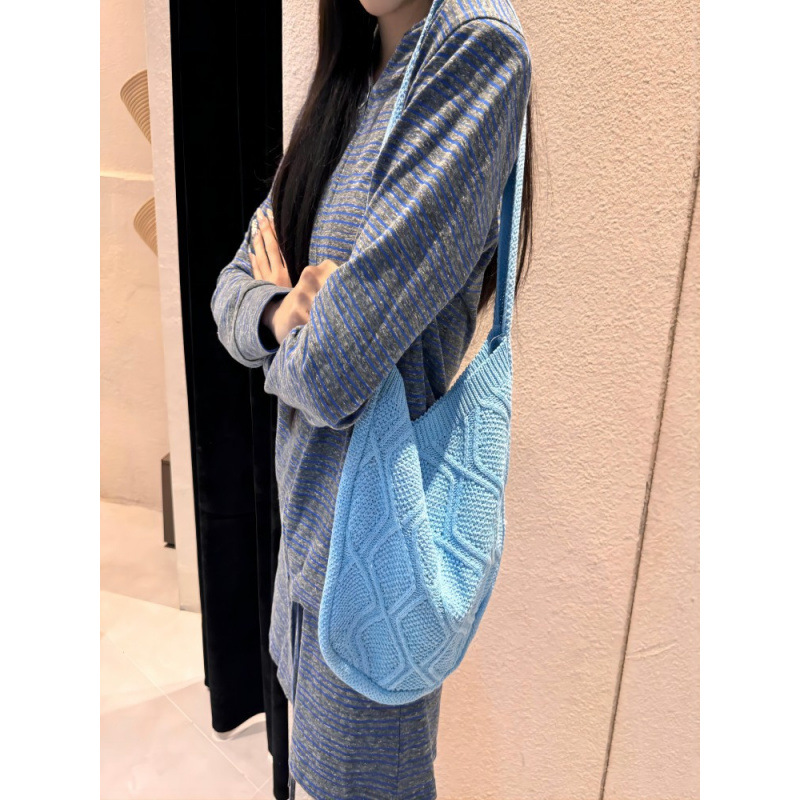 Nuevo bolso de punto 2025 bolso de punto sólido bolso tote bolso de torsión bolso retro bolso de mujer bolso de punto de marea bolso de punto bolso de punto image 6