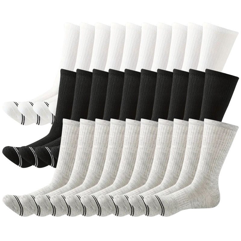 Unisex Sports Cotton Socks, Mid-Calf Socks, Sweat-Absorbent, Breathable, Thin Crew Socks, Casual Fitness Calf Socks, Versatile and Antibacterial