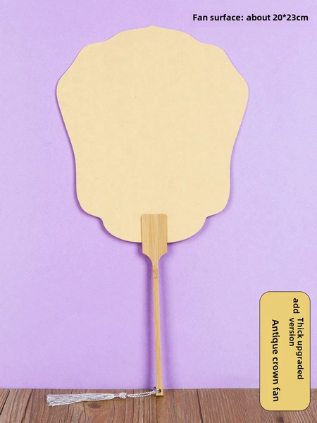 [Thickened with bleached paint] 5 antique crown fans