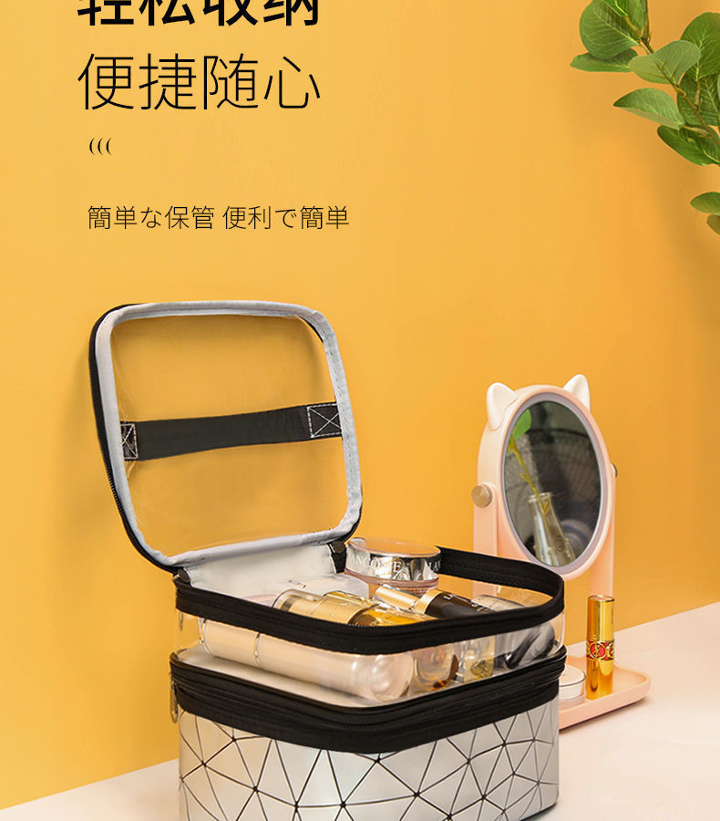 商品详情图_新款双层化妆包手提大容量多功能多层便携旅行护肤品