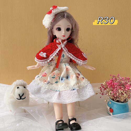 Cute baby 30cm Barbie doll princess suit 3D eyes 23 joints 6 points bjd internet celebrity doll children's gift