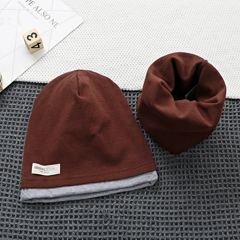 Demi-season kids' cotton set with scarf in Korean style, 2-8y, 48-54cm, multi-color options
