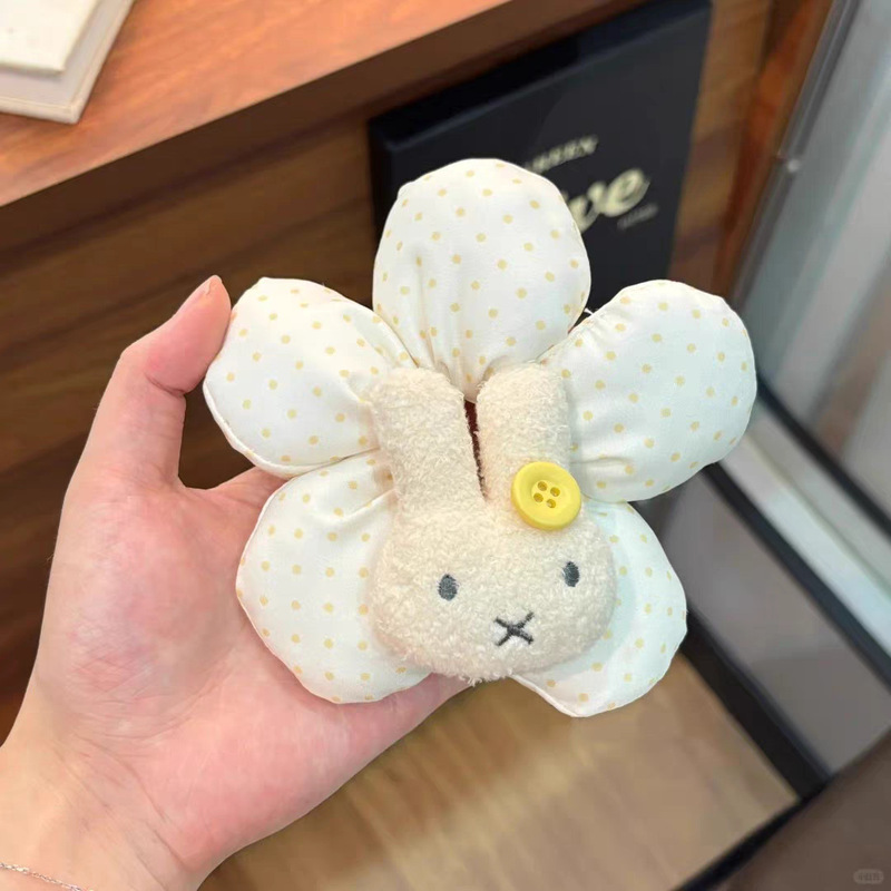 漫画ミッフィーウサギのヘアロープかわいい女の子水玉模様の花のヘアゴム甘い学生多用途大型ヘッド|undefined