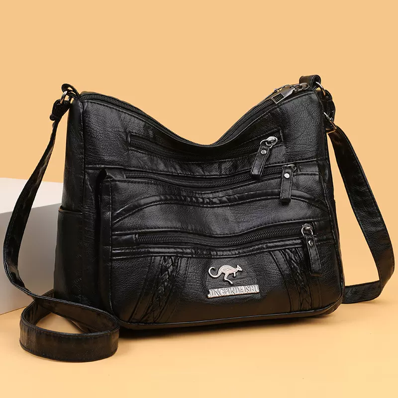 中年女包软皮妈妈包2025新款时尚百搭单肩斜款包女士多层大容量包