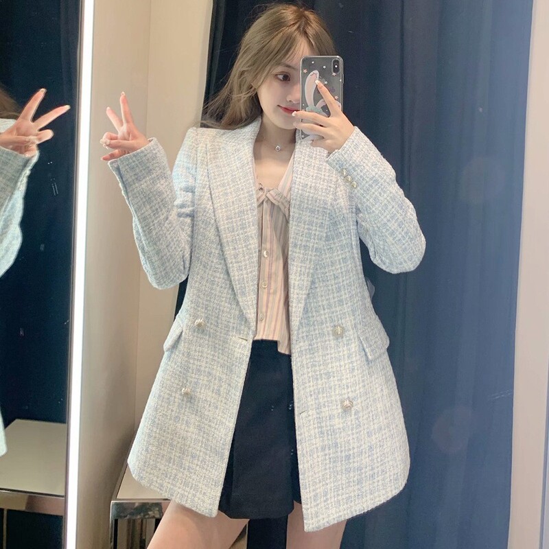 Za Cross-Border Foreign Trade Women's Clothing Hot-Selling European and American Style Fashionable Vintage Long-Sleeve Blazer with Pocket Decoration
