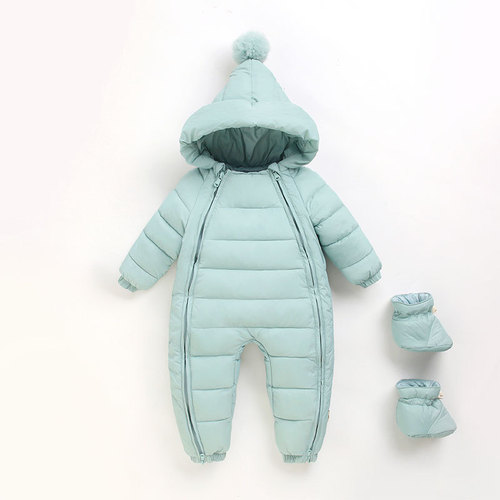 Baby Clothes Newborn Baby Onesie Baby Autumn and Winter Thickened Climbing Suit Outdoors Warm Down Cotton Embrace 