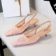 5130 style sexy lace mesh thin heel low order shoes for women, with a single button buckle and a hollow toe for women