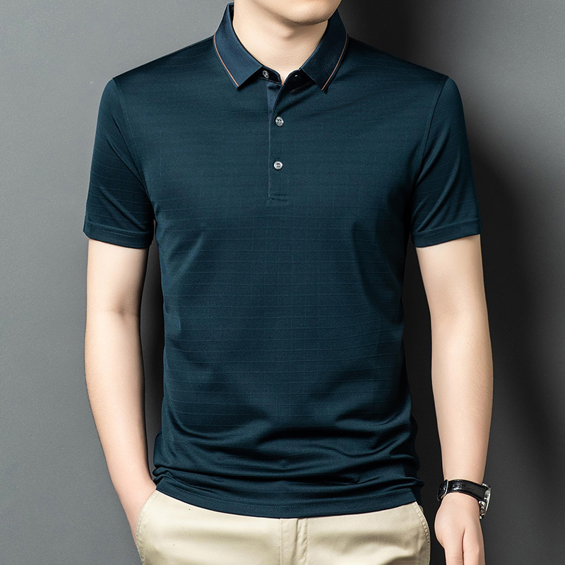 Áo polo nam tay ngắn lụa tơ tằm cao cấp — Màu ảnh 84008