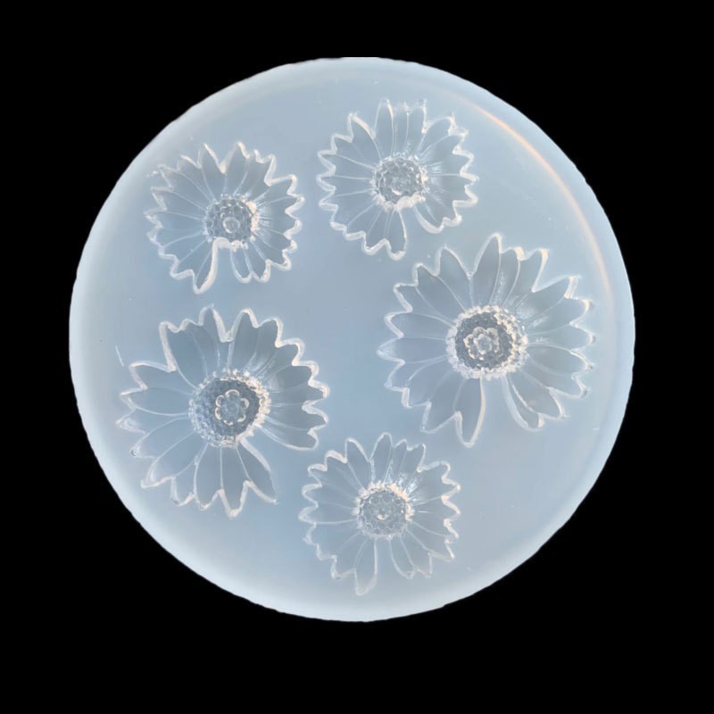 Mini pequeño Zou crisantemo molde de silicona hecha a mano DIY joyería teléfono móvil Shell parche decorativo arcilla epoxi