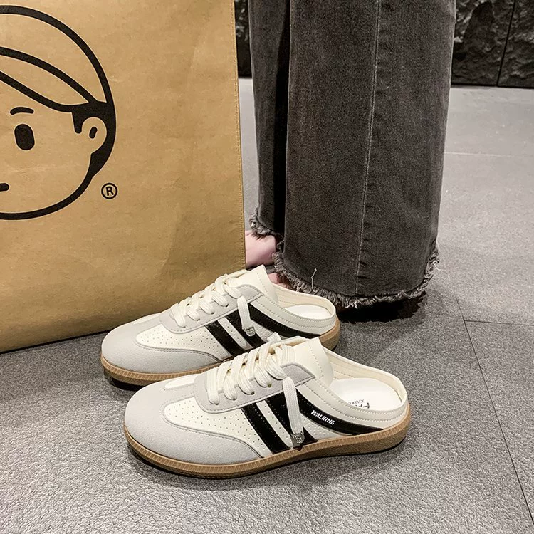 Женские полусапожки Баотоу, весна 2025, новая коллекция, повседневная обувь, немецкий стиль, модные женские туфли на плоской подошве, белые.