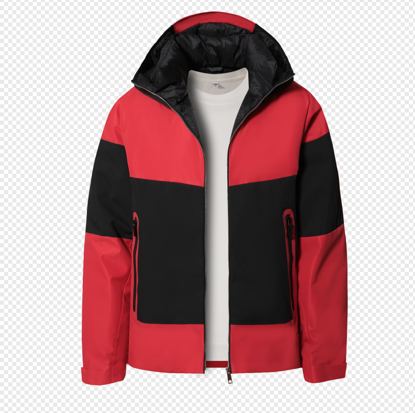 Hombre transfronterizo invierno encapuchado chaqueta juvenil de color contrastante campamento al aire libre impermeable chaqueta de pareja